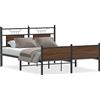 vidaXL Struttura letto senza materasso Rovere marrone 150x200 cm Materiale a base di legno