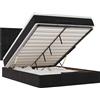 vidaXL Ottoman letto con materassi nero 140x190 cm velluto