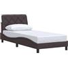 vidaXL Struttura letto senza materasso marrone scuro 80x200 cm tessuto