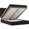 vidaXL Ottoman letto con materassi nero 140x200 cm velluto