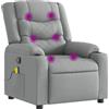 vidaXL Sedia relax per massaggi in tessuto grigio chiaro