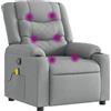 vidaXL Sedia relax per massaggi in tessuto grigio chiaro