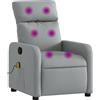 vidaXL Sedia relax per massaggi in tessuto grigio chiaro