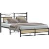 vidaXL Struttura letto senza materasso rovere Sonoma 137x190 cm materiale a base di legno