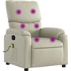 vidaXL Poltrona massaggiante con funzione relax, Pelle finta, crema