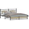 vidaXL Letto in metallo senza materasso rovere Sonoma 183x213 cm