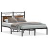 vidaXL Struttura letto senza materasso rovere fumé 120x200 cm materiale a base di legno