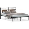 vidaXL Struttura letto senza materasso rovere fumé 140x190 cm materiale a base di legno