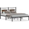 vidaXL Struttura letto senza materasso rovere affumicato 140x200 cm materiale a base di legno