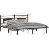 vidaXL Struttura letto senza materasso in rovere fumé 160x200 cm materiale a base di legno