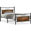 vidaXL Struttura letto senza materasso in rovere fumé 100x200 cm materiale a base di legno