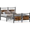 vidaXL Struttura letto senza materasso rovere fumé 120x190 cm materiale a base di legno
