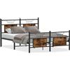 vidaXL Struttura letto senza materasso rovere fumé 140x190 cm materiale a base di legno