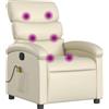 vidaXL Poltrona massaggiante con funzione relax, Pelle finta, crema
