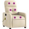 vidaXL Poltrona relax per massaggi, tessuto color crema