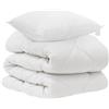 vidaXL Set di lenzuola con cuscini, 2 pezzi, bianco, microfibra