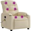 vidaXL Poltrona relax per massaggi, tessuto color crema