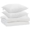 vidaXL Set di lenzuola con cuscini, 3 pezzi, bianco, microfibra