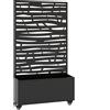 Outsunny Fioriera con traliccio, pannello privacy e ruote, 90x30x160 cm, nera | Aosom Italy