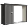 Outsunny Portalegna da esterno 2 in 1 con armadietto porta attrezzi, 235x67x149 cm, grigio scuro | Aosom Italy
