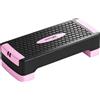 SPORTNOW Stepper fitness a 2 altezze con bande di resistenza, portata 120 kg, rosa e nero | Aosom Italy