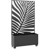 Outsunny Fioriera con traliccio, pannello frangivista e ruote bloccabili, 90x30x160 cm, nera | Aosom Italy