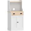 HOMCOM Mobile per microonde con vano aperto, cassetto e armadietto a 2 ante, 61x35x125,4 cm, rovere | Aosom Italy