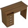 HOMCOM Scrivania PC con 5 cassetti, ripiano aperto e serratura, 110x50 cm, noce | Aosom Italy