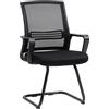 HOMCOM Set 2 sedie ergonomiche imbottite senza ruote con struttura a slitta, nero | Aosom Italy