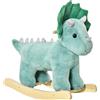 HOMCOM Cavallo a dondolo Triceratopo con suoni per bambini 3-6 anni, verde scuro | Aosom Italy