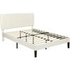 HOMCOM Telaio letto matrimoniale 140x190 cm con testiera regolabile e rete, crema | Aosom Italy