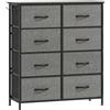 HOMCOM Cassettiera in tessuto con 8 cassetti, 4 tasche e 2 ganci, 86x30x94,5 cm, grigia | Aosom Italy