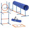 PawHut Set agility per cani da 8 pezzi con tunnel, slalom, ostacoli e anello da salto | Aosom Italy
