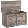 HOMCOM Panca contenitore con coperchio ribaltabile e cerniere di sicurezza, 80x40x45 cm, grigio | Aosom Italy