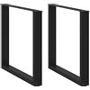 vidaXL Gambe per tavolo da pranzo a forma di U 2 pz nere 90x(72-73) cm in