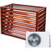 Dnowegas Copri condizionatore da esterno Legno Louver Sup 1.5P:100×50×70 - Copertura per Condizionatore Bidoni Spazzatura e Pompe Piscina - Resistente al Sole e alla Pioggia