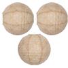 WATIIFUFU Paralume Lanterna Rotondo in Carta Iuta 3 Pezzi per Patio | Design Sospeso, Luce Soffusa, Stile Rustico Boho, per Portico Farmhouse, Feste in Giardino