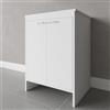 Inbagno Mobile lavanderia multiuso 60x50 cm in PVC bianco con ante e ripiano interno, KANDY