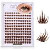 Arison Lashes Brown Lashes Clusters, Ciglia Finte Ciuffetti Marroni, Extension Ciglia a Ciuffetti Effetto Naturale, Cluster Lashes per DIY