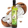 CIBO CRUDO crudo biologico vegan Olio di Cocco Biologico MCT C8 C10 Spremuto a Freddo - 500ml. Olio di Cocco Alimentare Puro e Bio con Acidi Grassi a Catena Media MCT C8 e C10 uso Keto Paleo Corpo o Capelli. Organic Coconut Oil MCT.