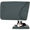 DUJUIKE Coprimaterasso di Ricambio Impermeabile per Cani, coprimaterasso per Animali Domestici, coprimaterasso per Cani Lavabile e sfoderabile, copricuccia (Grigio Scuro, L(102 x 69 x 10cm))