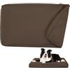 DUJUIKE Coprimaterasso di ricambio impermeabile per cani, coprimaterasso per animali domestici, coprimaterasso per cani lavabile e sfoderabile, copricuccia con cerniera (Marrone, XXL(137 x 92 x 10cm))