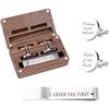 Wasise Regalo per il padre della sposa, set di gemelli e fermacravatta con scatola regalo in legno inciso, gemelli da matrimonio, regalo per la festa del papà o il padre della sposa, scatola di gemelli