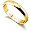 Dankadi Anello di fede in argento 925 Larghezza 3.5mm placcato oro Taglia 44 a 70MM per coppia di sposi, anello semplice liscio a cupola per donna, uomo, regalo, amore, matrimonio, amica, 6, Metallo