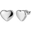 HeyMeili Orecchini a forma di cuore minimalisti, orecchini a bottone in acciaio inossidabile, placcato oro bianco, gioielli eleganti
