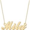 UMAGICBOX Collana personalizzata con nome, in acciaio inossidabile 316, placcato oro 18 K, artigianale, 14 stili di carattere e 4 colori a scelta, confezione elegante