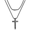 PROSTEEL Crocifisso Collana Croce Uomo, Taglia M, Nero, in Acciaio Inox Impermeabile e Antiallergico, Design Minimal, Catena 41CM