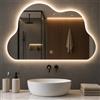 Specchio Nuvola 50x70 cm con LED 3 Colori Dimmerabile con Pulsante Touch