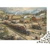 6N2X9A4S Stazione Ferroviaria Vintage Puzzle 1000 Pezzi Carta per Adulti Cittadina Ferroviaria Decorazione Casa Concentrazione Relax Regalo Famiglia 52x38cm/1000pcs