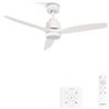 CREATE / WINDSTYLANCE NATURAL WOOD/Ventilatore da soffitto con luce bianco con controllore parete e telecomando / 40W, Silenzioso, Ø132 cm, 6 velocità, estate-inverno, doppia altezza, motore DC